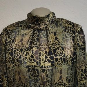 NICOLA Size:16 Polyester Satin High Neck Blouse